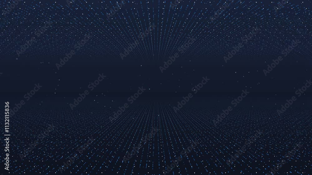 Poster futuristic perspective grid. wireframe landscape with dots and lines futuristic retro style. 4k 3d c