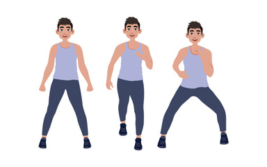 People character doing sport collection