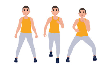 People character doing sport collection