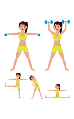 People character doing sport collection