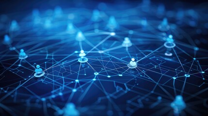 Obraz premium Digital Network Visualization with Connected Icons