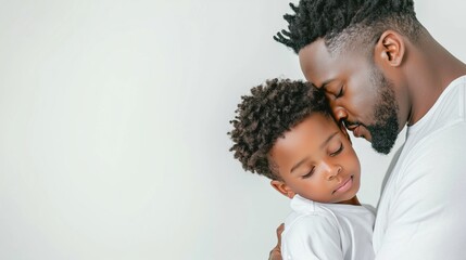 Obraz premium Father Kissing Son: Symbol of Unconditional Love â€“ Perfect for Parenting Concepts