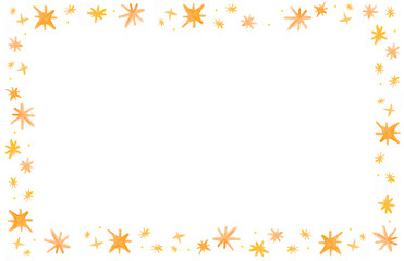 Obraz premium Hand-painted glittering stylized stars whimsical watercolor illustration backdrop and frame
