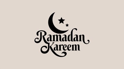 Obraz premium Ramadan Kareem - Crescent Moon and Stars Greeting