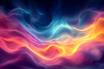 Obraz premium Mystic Dance of Aurora Streams, Abstract Flow Beneath Northern Skies