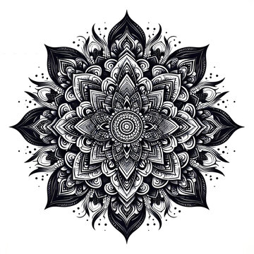 recommend clip art: Black mandala isolated on white and cut out background