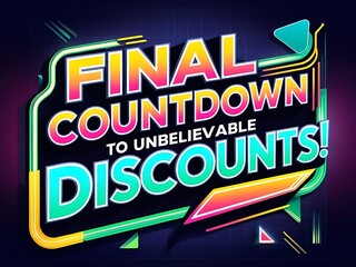 Naklejka premium Final Countdown To Unbelievable Discounts Announcement