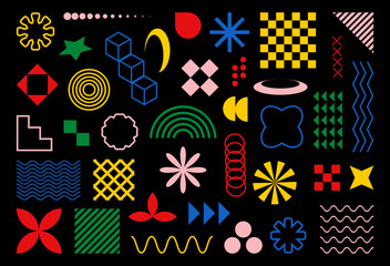 Collection of modern geometric abstract shape vector elements