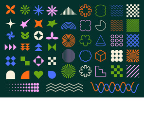 Collection of modern geometric abstract shape vector elements