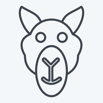 recommend clip art: Icon Camel. related to Animals symbol. line style. simple design editable