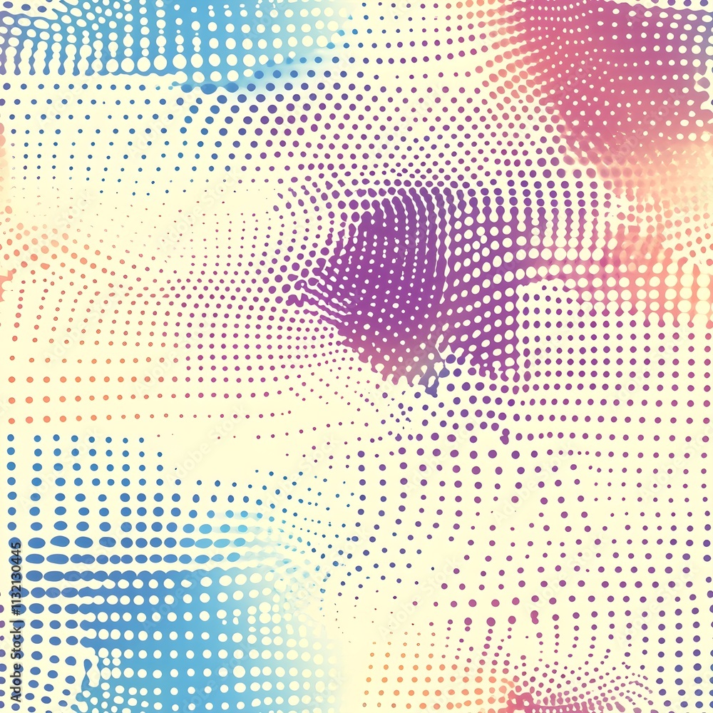Poster abstract colorful dotted pattern with vibrant hues and soft texture on a light background