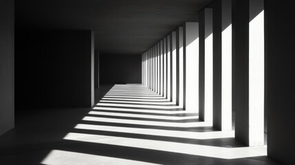 Obraz premium Architectural Shadows in a Modern Hallway