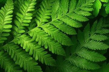 Lush green fern leaves in natural light.