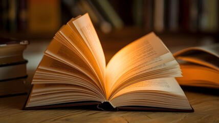 Obraz premium Open Book Illuminating a Cozy Home Scene