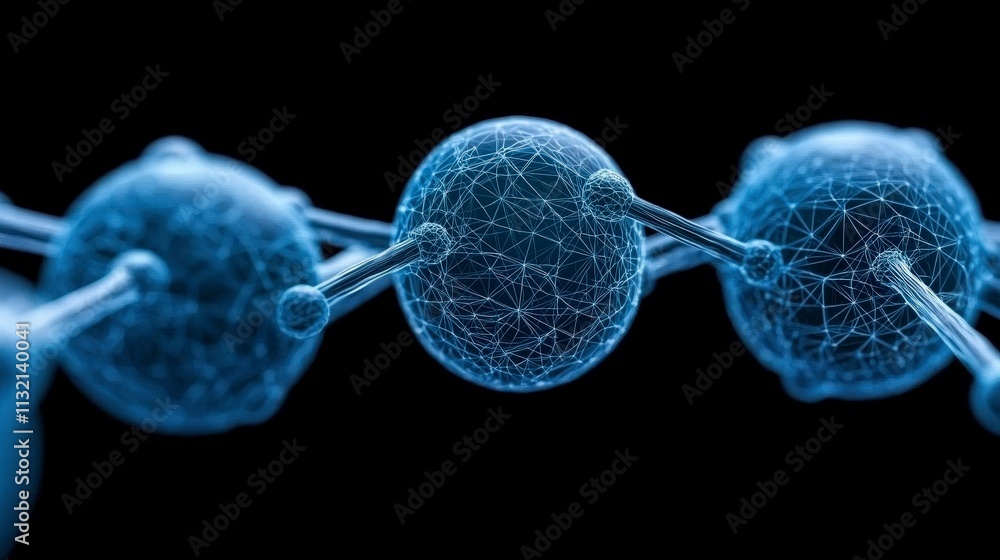 Aufkleber abstract network connection digital nodes global data transfer futuristic technology