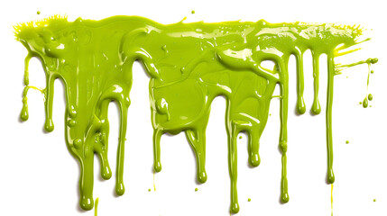 A vibrant green slime splat