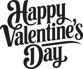 Obraz premium Happy valentine’s day typography design. Modern calligraphy handwritten valentine’s day text.