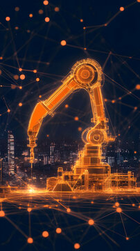 Industrial Robotic Arm 3D Illustration