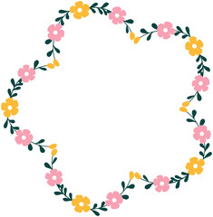 Fototapeta premium Cute Flowers Wreath Crown