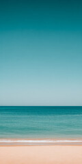 Fototapeta premium Tranquil waters and clear skies create a serene coastal view at midday