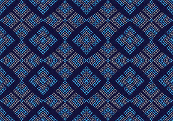 Seamless floral leaf vector pattern design with geometric pixels.