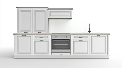 Fototapeta premium white Kitchen cabinet , isolated on white background