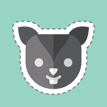 recommend clip art: Sticker line cut Xerus. related to Animals symbol. simple design editable