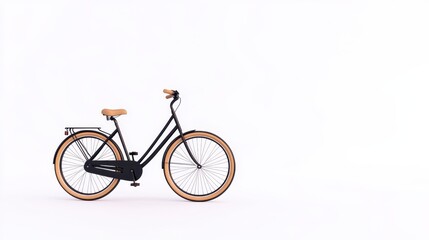 Fototapeta premium Classic Black Bicycle Retro Cruiser Bike Cream Tires Studio Shot