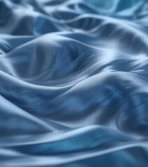 Fototapeta premium Gentle silk ripples on a calm blue background, calm, gentle movement