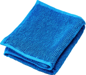 Folded blue microfiber cloth for cleaning