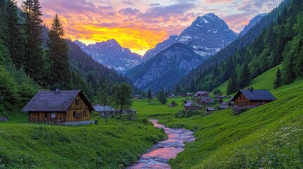A serene sunset by the river with a person and a dog enjoying nature together.