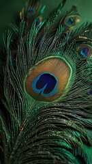 Fototapeta premium peacock feather close up