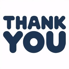 Obraz premium Text of thank you word in dark blue colour on white background.