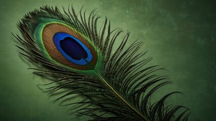 Obraz premium peacock feather close up