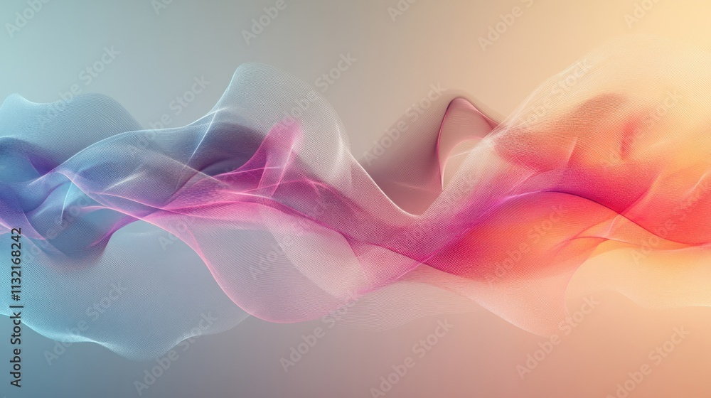 Poster Abstract Colorful Waves Flowing Seamlessly