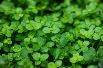 Lush green plants with small leaves in a natural setting.