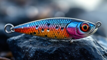 Vibrant Closeup of Colorful Fishing Lure for Fishing Enthusiasts Generative AI