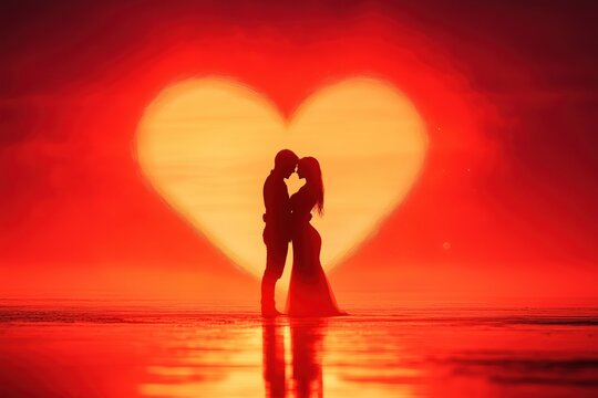 Love&rsquo;s warm presence shining through a brilliant heart-shaped background design