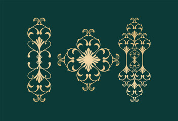 Vegetative ornament frame for book design and Heraldry.