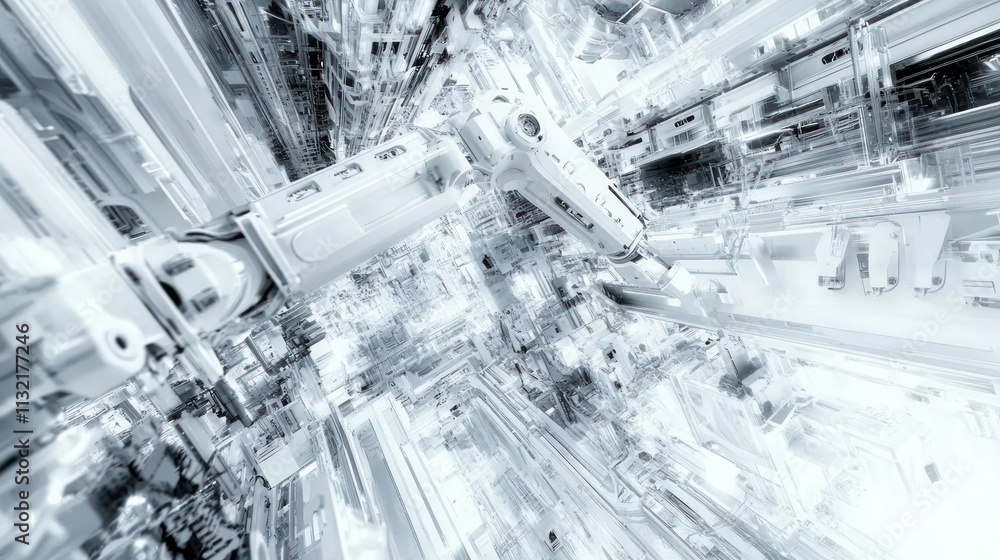 Poster Abstract Futuristic Robotic Mechanical Structure Design