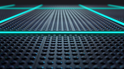 Futuristic Textured Surface with Neon Glow and Grid Pattern for Modern Design Concepts