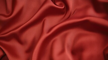 Fototapeta premium Luxurious Red Silk Satin Fabric with Smooth Textures Perfect for Textiles and Fashion Designs