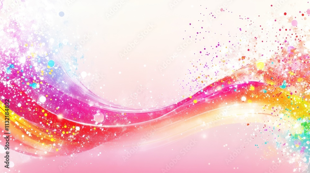 Aufkleber abstract colorful wave design with sparkle