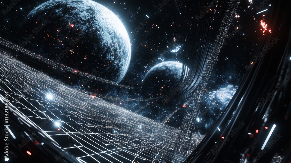 Poster abstract technology.run the future of artificial intelligence.low poly wire frame technology.futuris