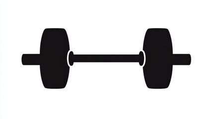Obraz premium Dumbbell. Black silhouette. Vector drawing. Isolated object on white background. Isolate.