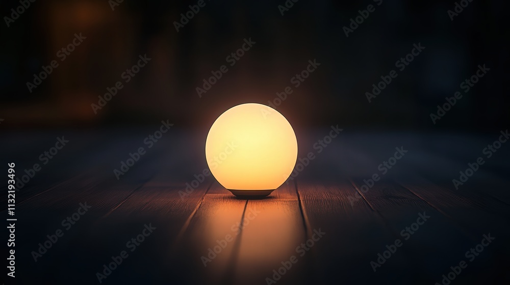 Poster a softly glowing, blurred light bulb, casting a gentle, warm light that diffuses into the surroundin