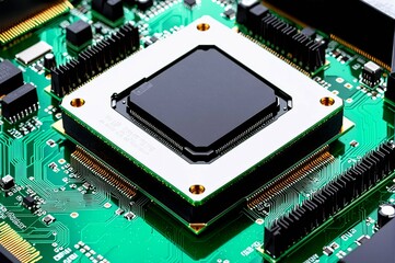 Fototapeta premium A computer chip is shown in detail