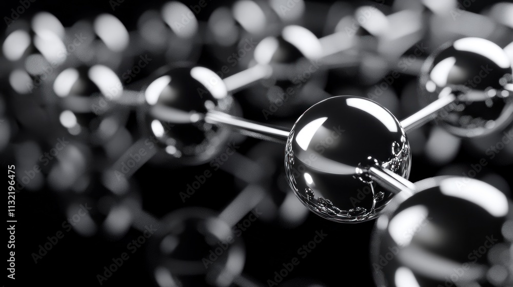 Poster abstract metallic sphere network structure design