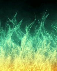 Obraz premium Abstract Green and Yellow Gradient Fire Background
