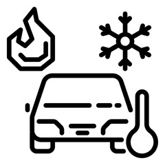 Obraz premium Car temperature icon, line icon style